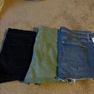 3 pairs of denim shorts size 10